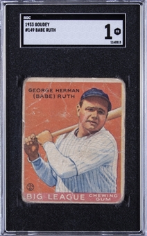1933 Goudey #149 Babe Ruth – SGC PR 1